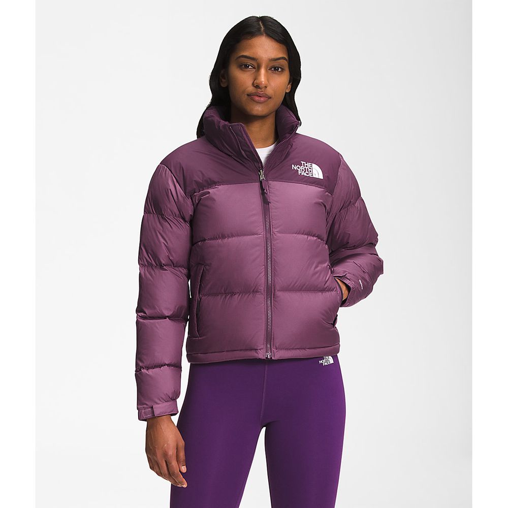 The North Face Nuptse Jacket Womens Australia - The North Face 1996 Retro Purple / Black Mountain (R